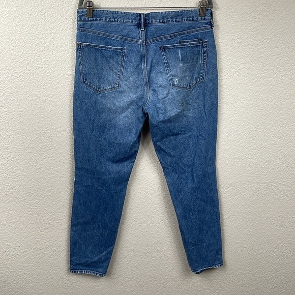 Madewell Boyjean Jeans Medium Wash Rigid Denim Distressed Slits Sz 28 - Picture 4 of 13